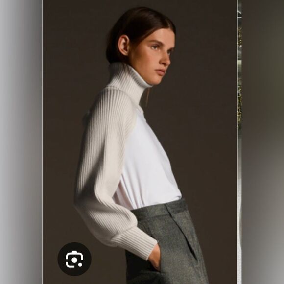 Zara Knit Cropped Mock Neck Long Sleeve Scarf XS-S - Picture 1 of 3